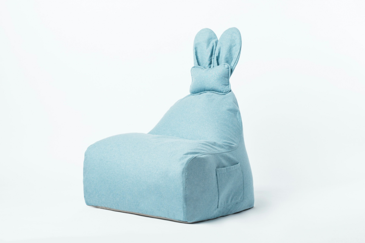 Uszata pufa siedzisko z oparciem Funny Bunny - Niebieska Uszata pufa siedzisko z oparciem Funny Bunny - Niebieska