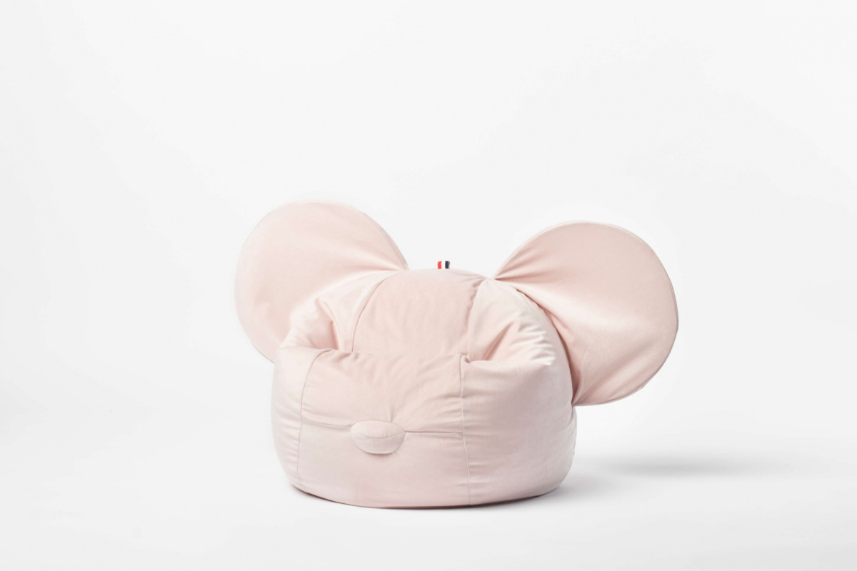 Pufa siedzisko z uszami Ears - Różowa