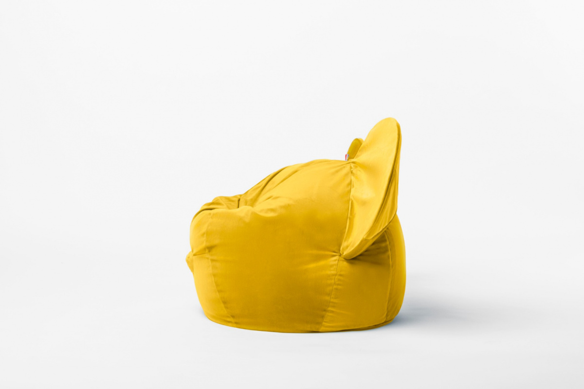 Pufa siedzisko z uszami Ears - Żółta