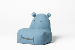 Pufa siedzisko Hippo Soft - Niebieska