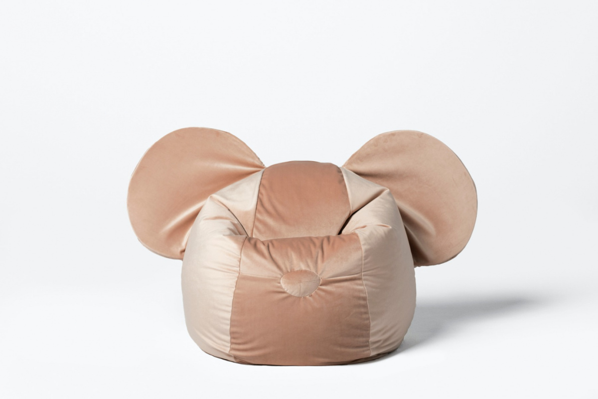 Pufa siedzisko z uszami Ears Velvet - Blady Róż Pufa siedzisko z uszami Ears Velvet - Blady Róż