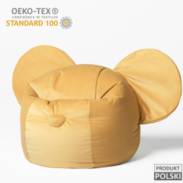 Pufa siedzisko z uszami Ears Velvet - Żółta