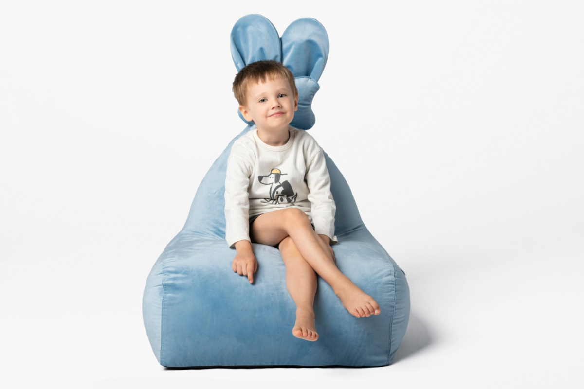 Uszata pufa siedzisko z oparciem Funny Bunny VELVET - Żółta Uszata pufa siedzisko z oparciem Funny Bunny VELVET - Żółta