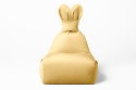 Uszata pufa siedzisko z oparciem Funny Bunny VELVET - Żółta
